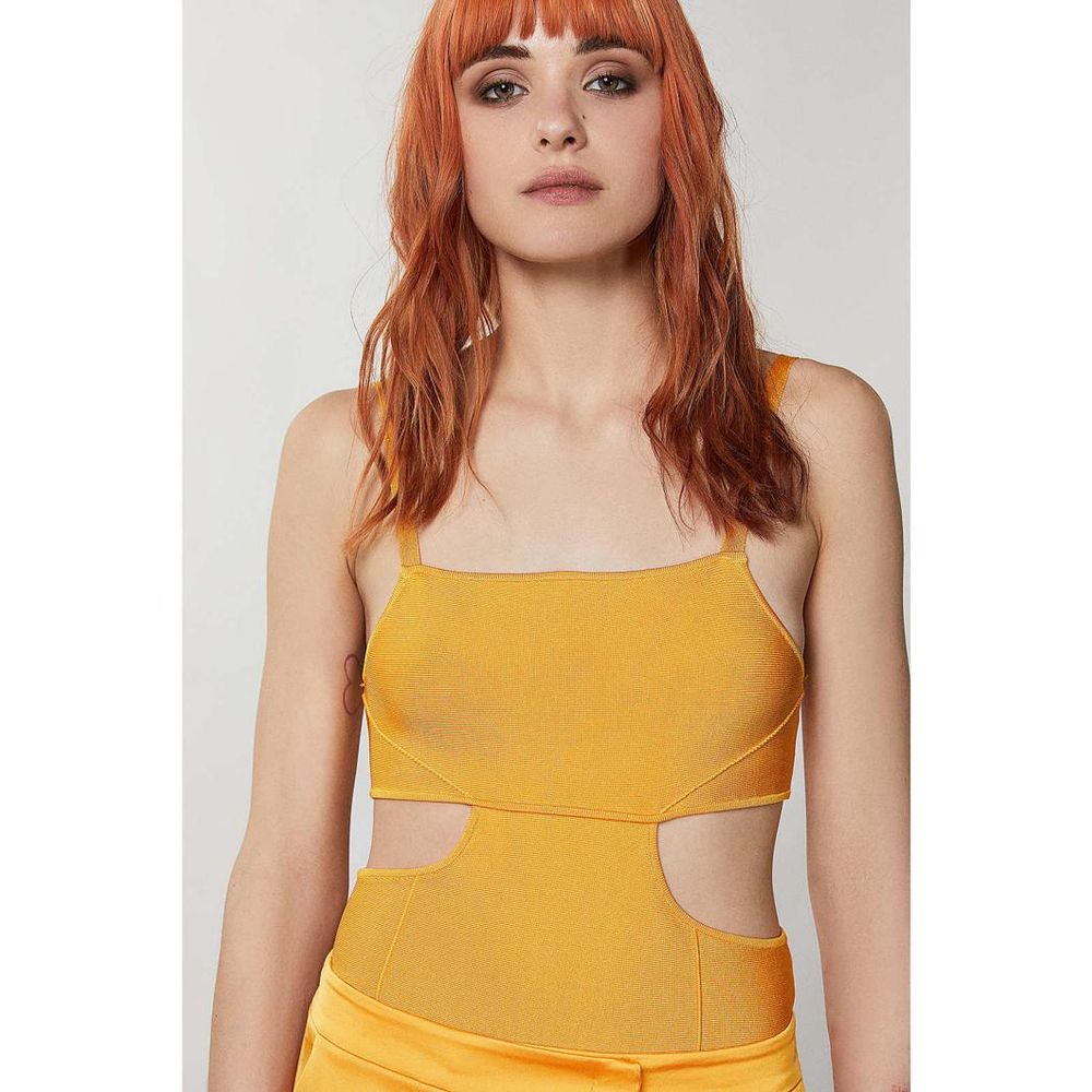 Patrizia Pepe Orange Viscose Tank Tops