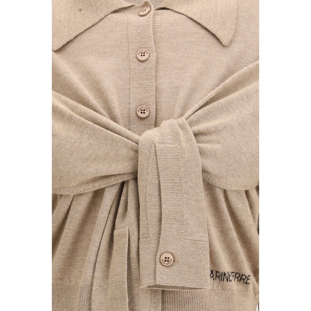 Marine Serre Beige Viscose Cardigan