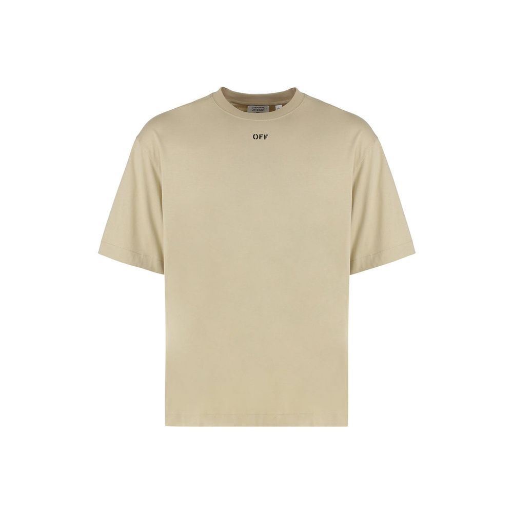 Off-White Beige Cotton T-Shirt