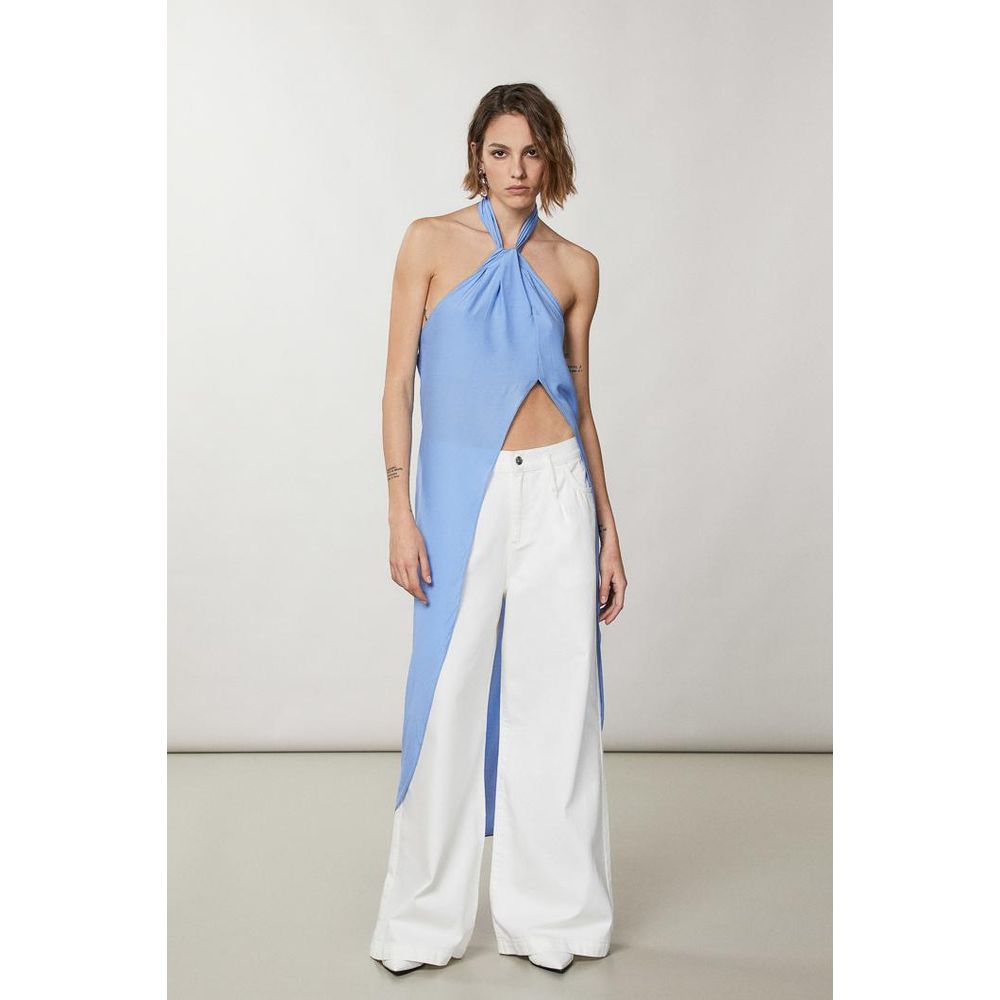 Patrizia Pepe Blue Viscose Tank Tops