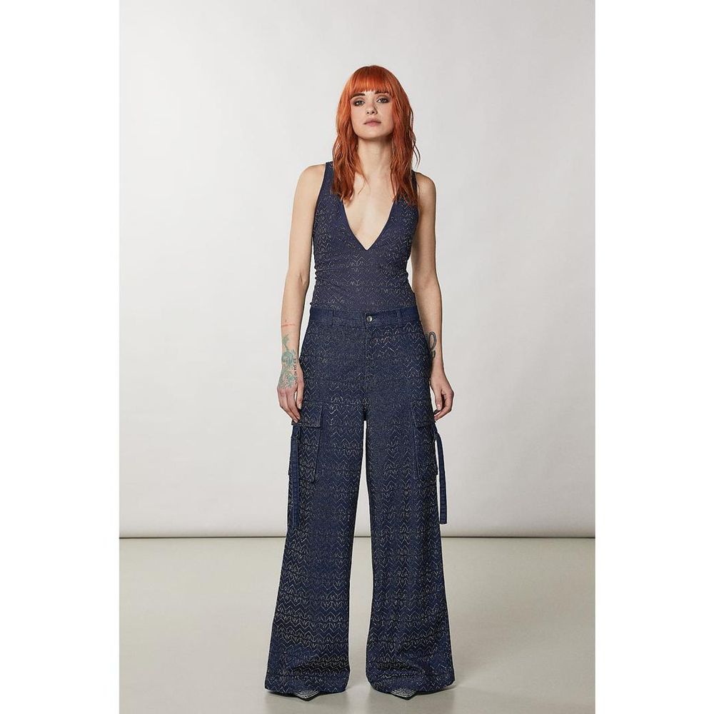 Patrizia Pepe Blue Polyester Tank Tops