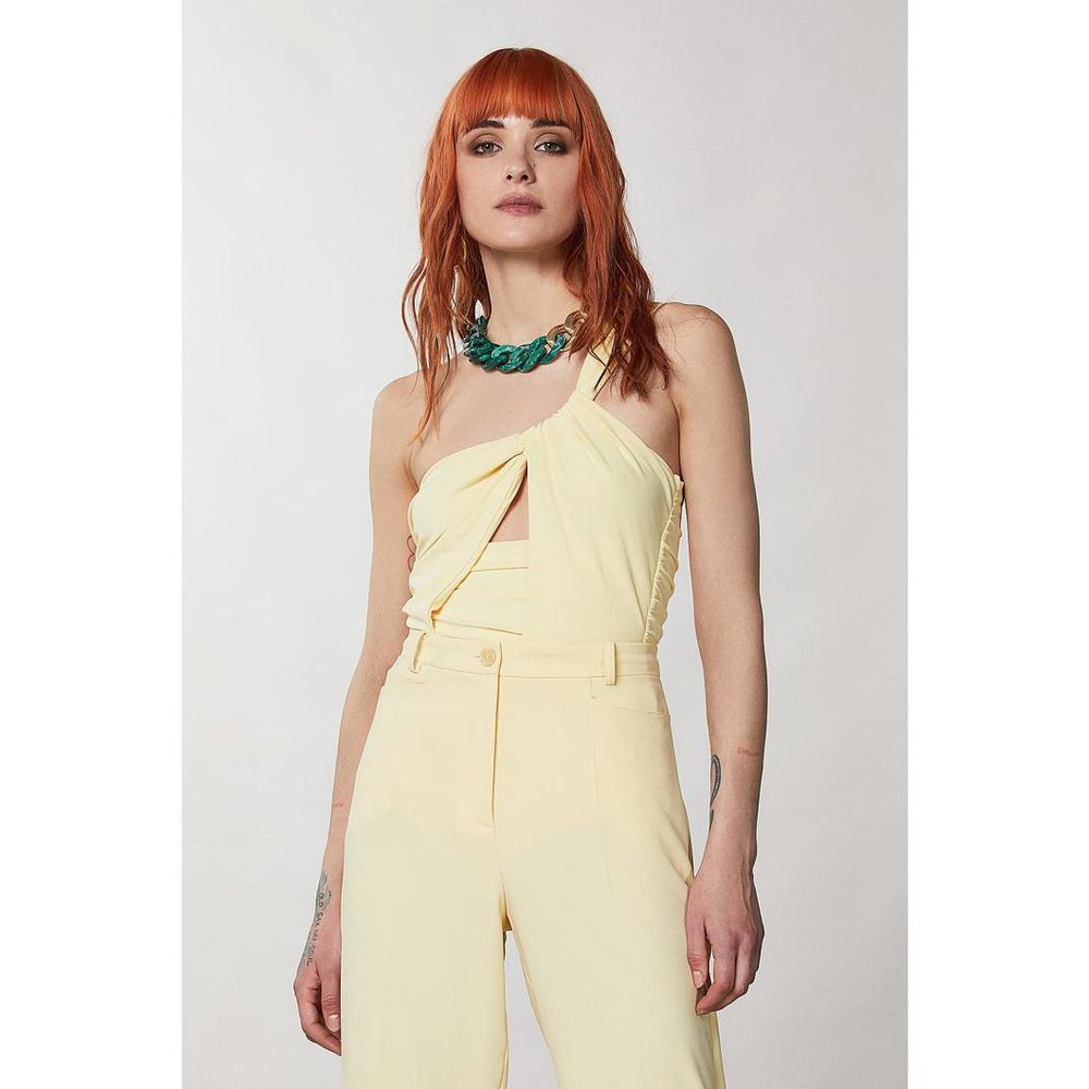 Patrizia Pepe Yellow Acetate Tank Tops