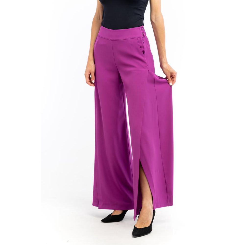 Patrizia Pepe Purple Polyester Casual Pants