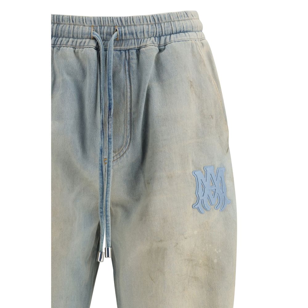 Amiri Light Blue Cotton Relaxed Fit Jeans
