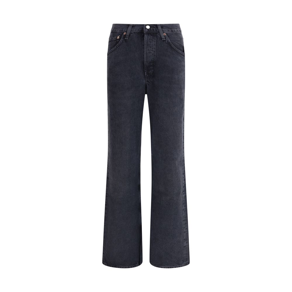 Agolde Black Recycled Cotton Straight-Leg Jeans