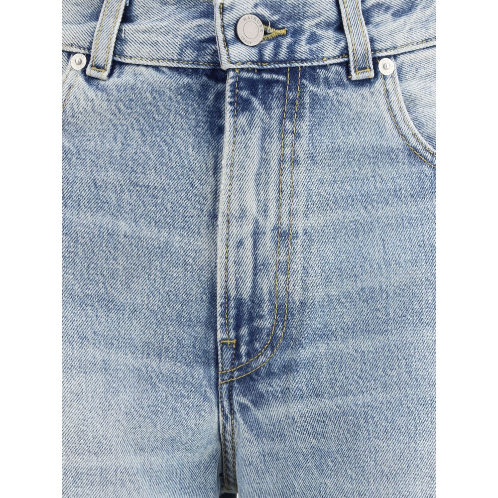 Haikure Blue Cotton Relaxed Fit Jeans