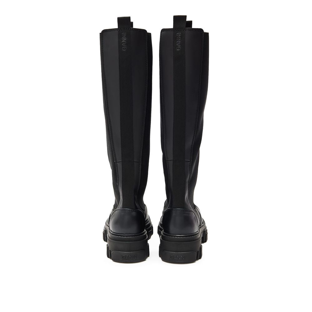 Ganni Black Leather Chelsea Boots