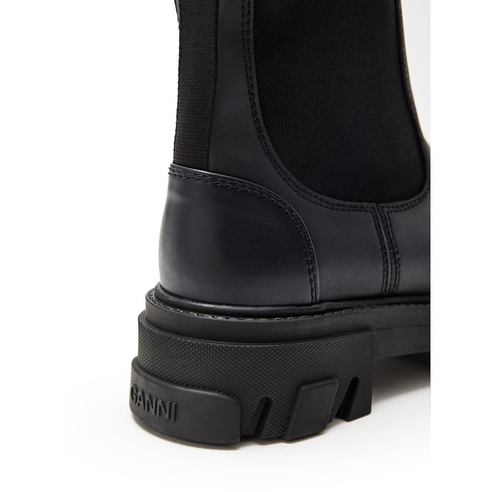 Ganni Black Leather Chelsea Boots
