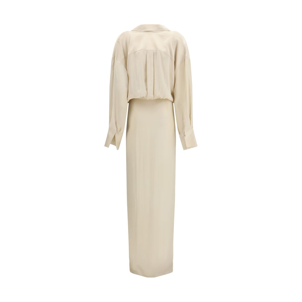 The Andamane Beige Viscose Casual Dress