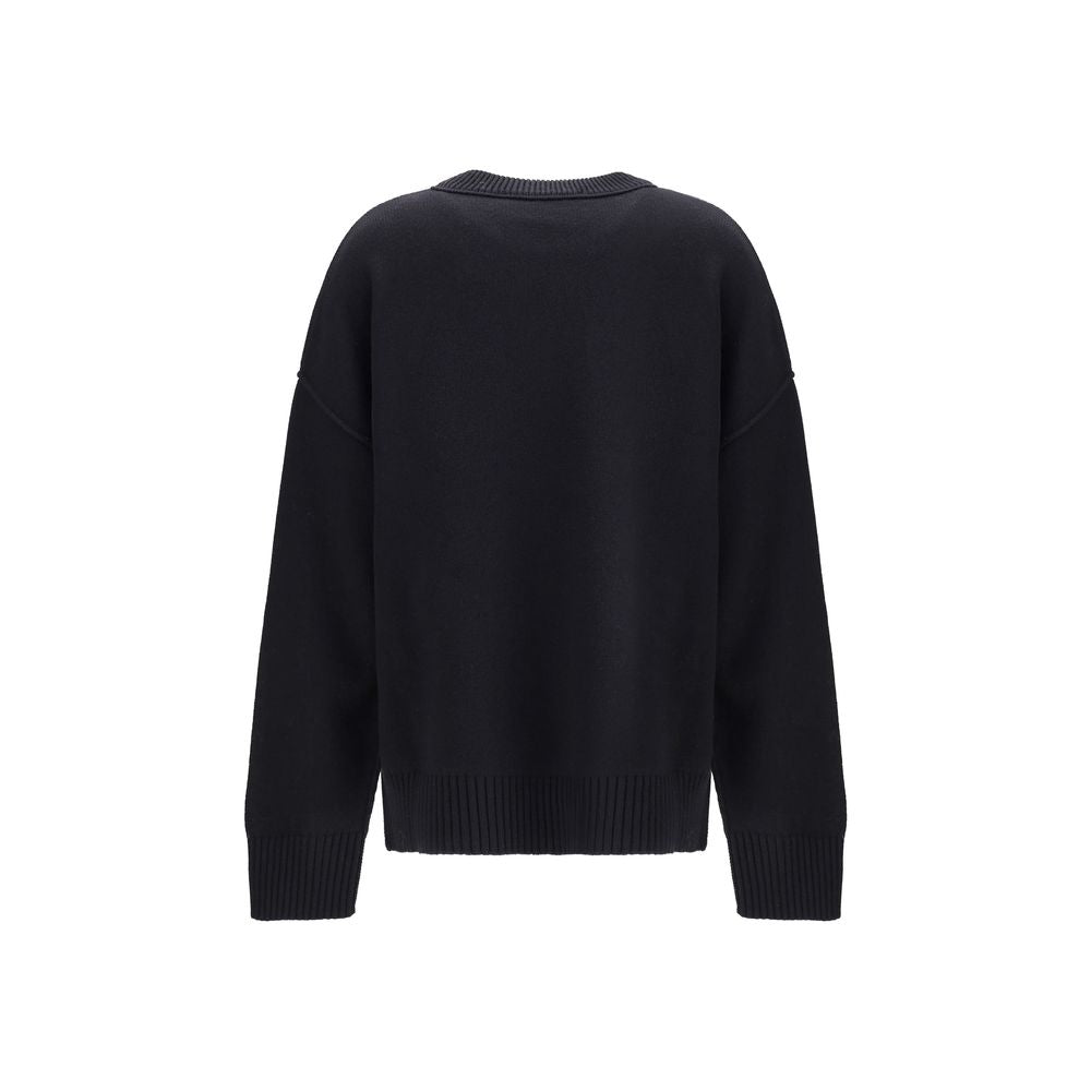 Ami Paris Black Fleece Wool Sweatshirt