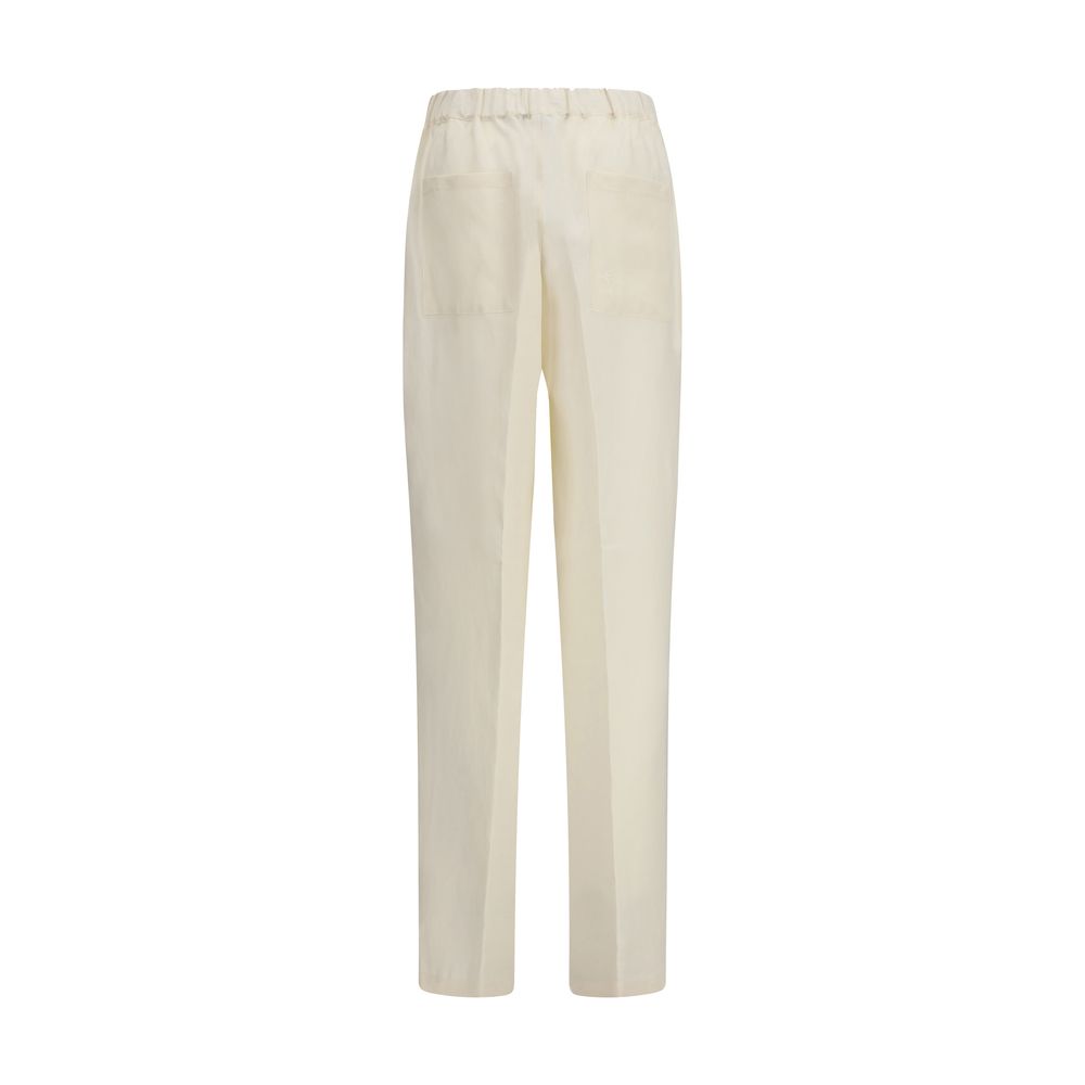 Laneus Beige Viscose Casual Pants