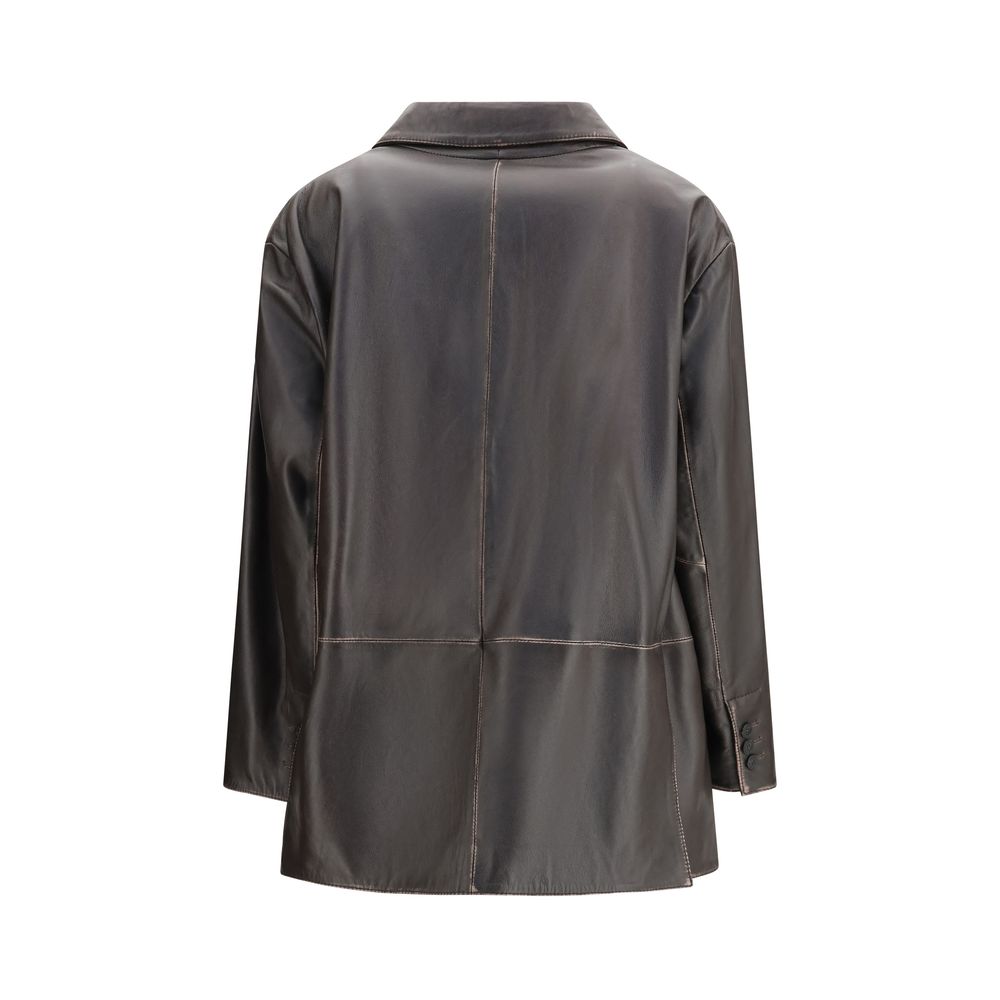 Max Mara Brown Leather Jacket