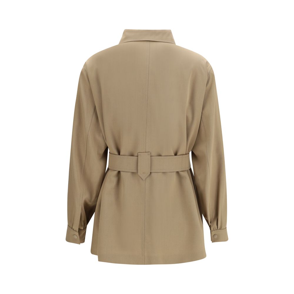 Max Mara Brown Fleece Wool Coat