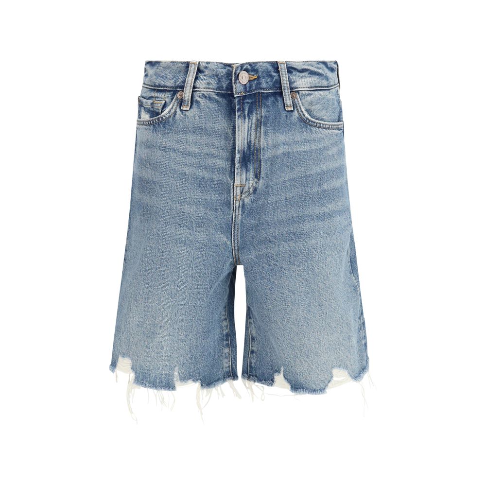 7FOR Blaue Bermuda-Shorts aus Baumwolle