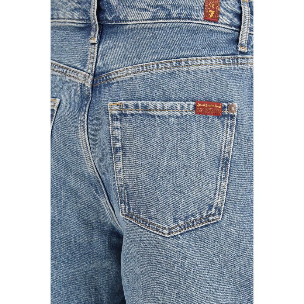 7FOR Blaue Bermuda-Shorts aus Baumwolle