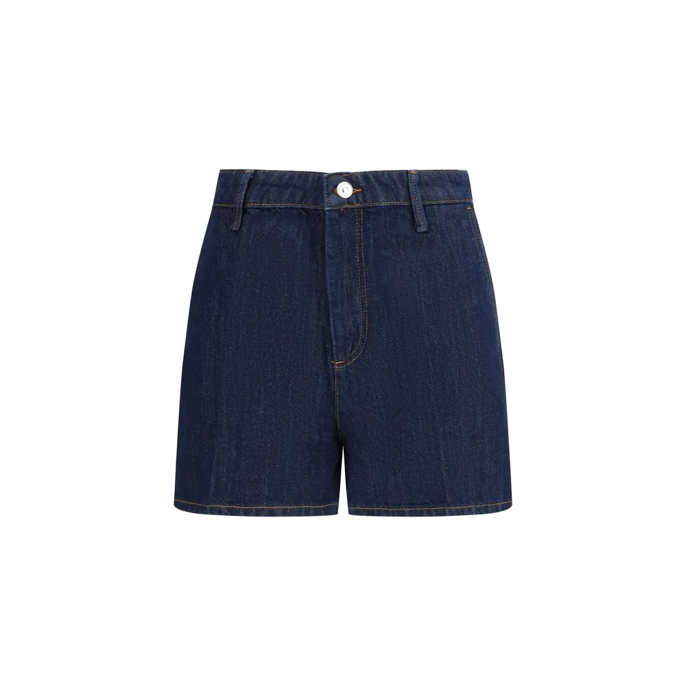 7FOR Bermudas aus blauer Baumwolle