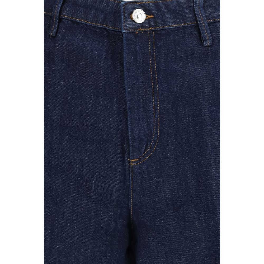 7FOR Bermudas aus blauer Baumwolle