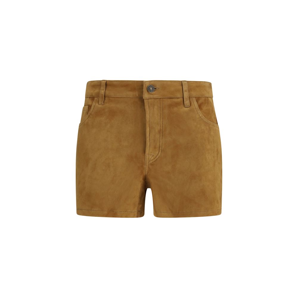 7FOR Beige Bermudashorts aus Kamelhaar