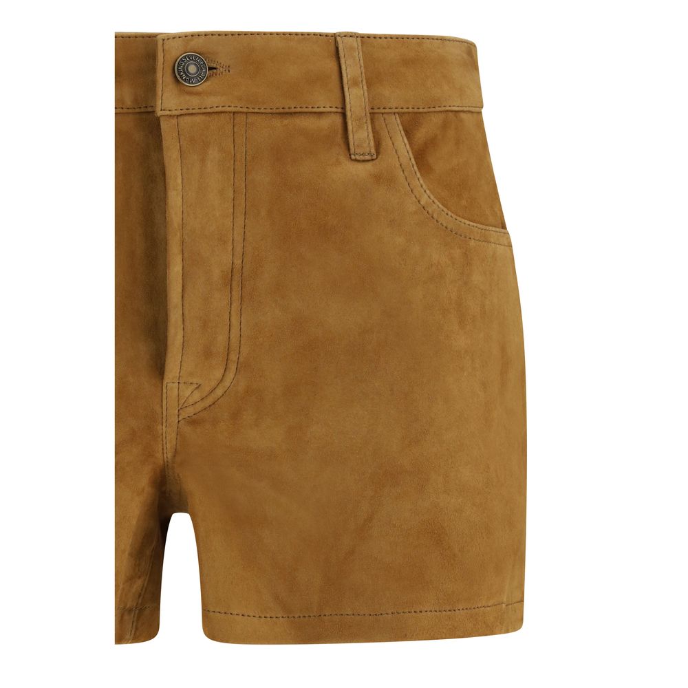 7FOR Beige Bermudashorts aus Kamelhaar