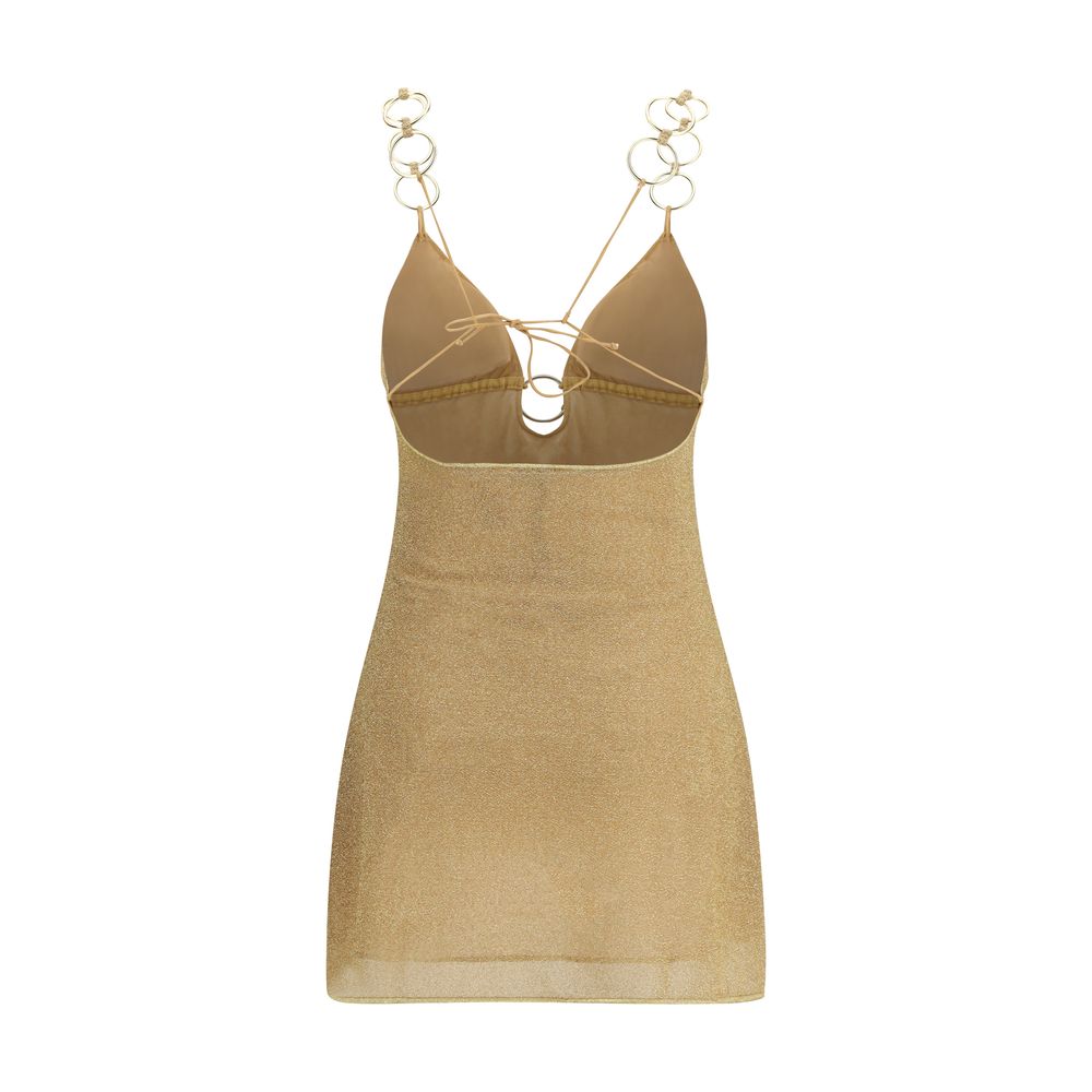 Oséree Gold Polyamide Cocktail Dress
