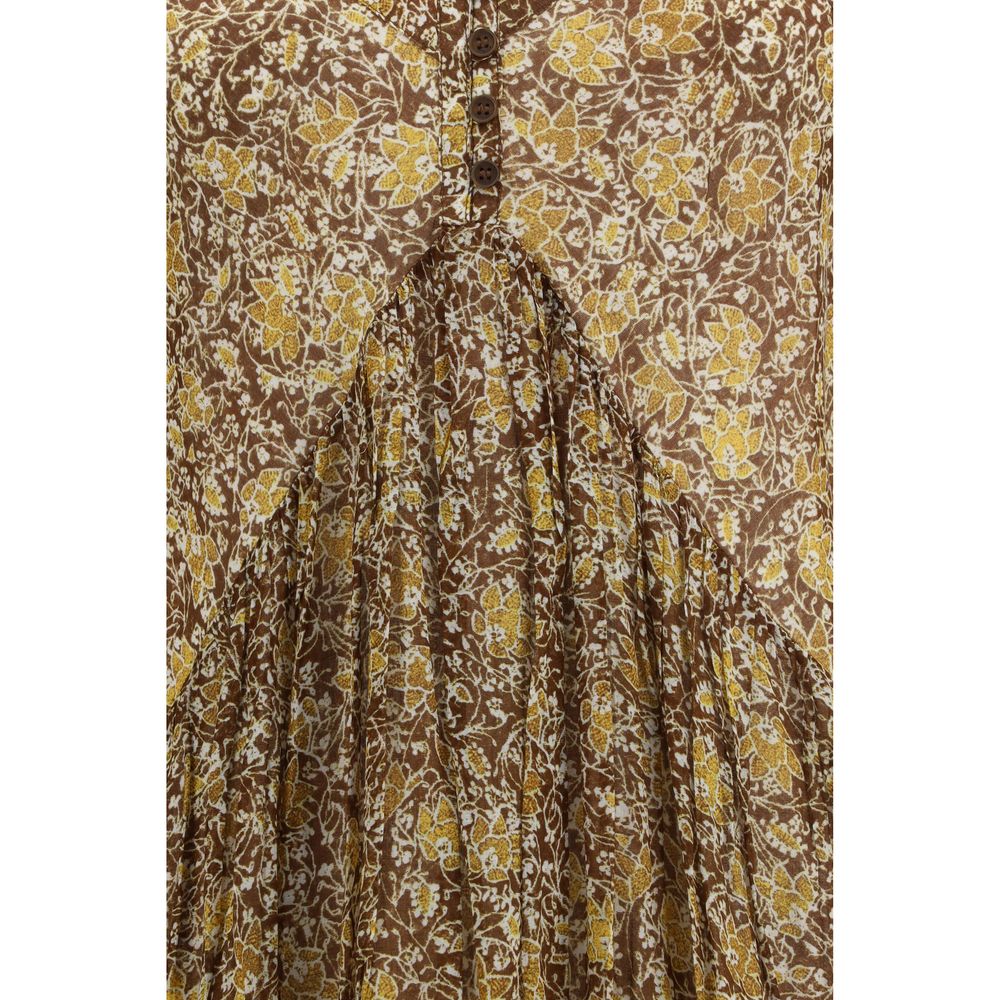 Marant Etoile Bicolor Cotton Casual Dress