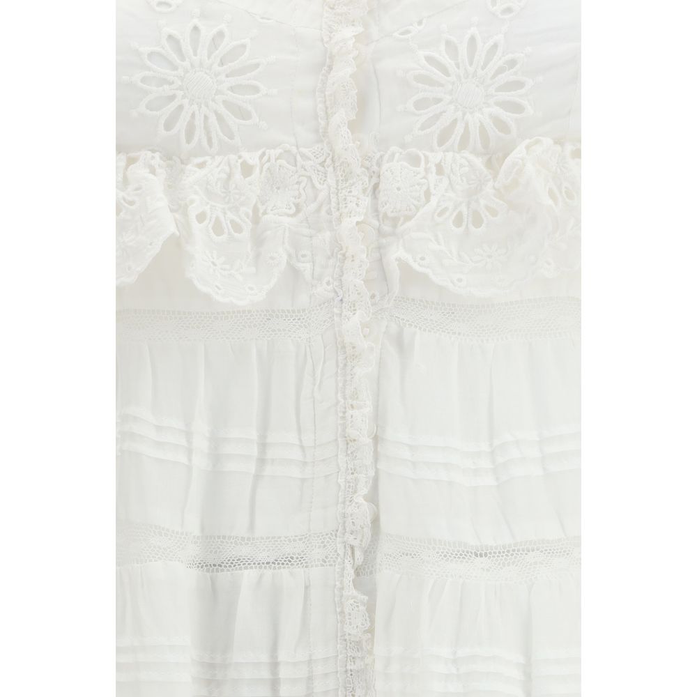 Marant Etoile White Cotton Casual Dress