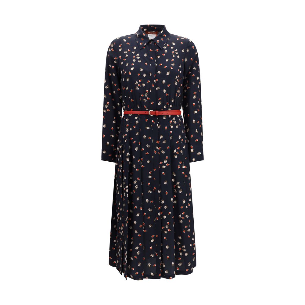Max Mara Blue Silk Casual Dress