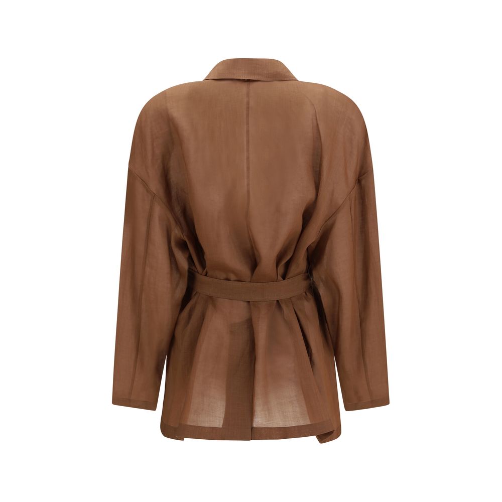 Max Mara Brown Ramie Coat