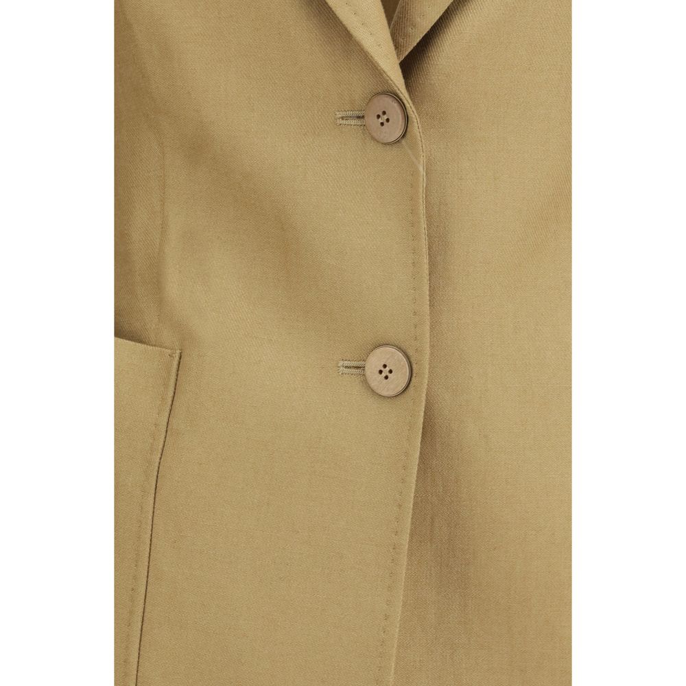 Max Mara Beige Linen Jackets And Coat