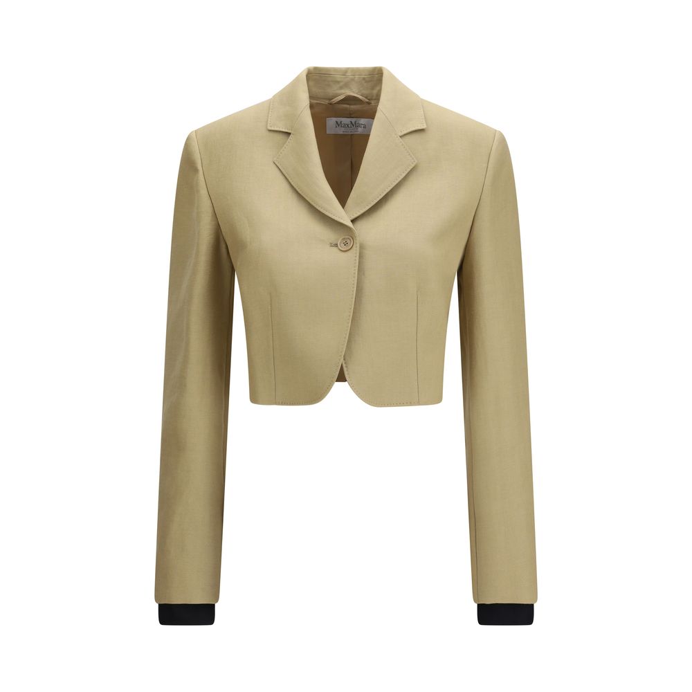 Max Mara Beige Linen Denim Jacket
