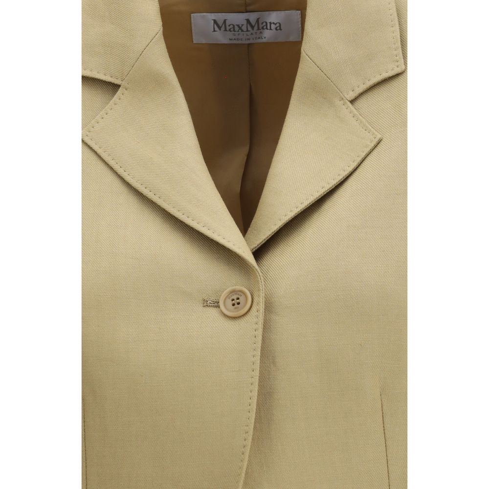 Max Mara Beige Linen Denim Jacket