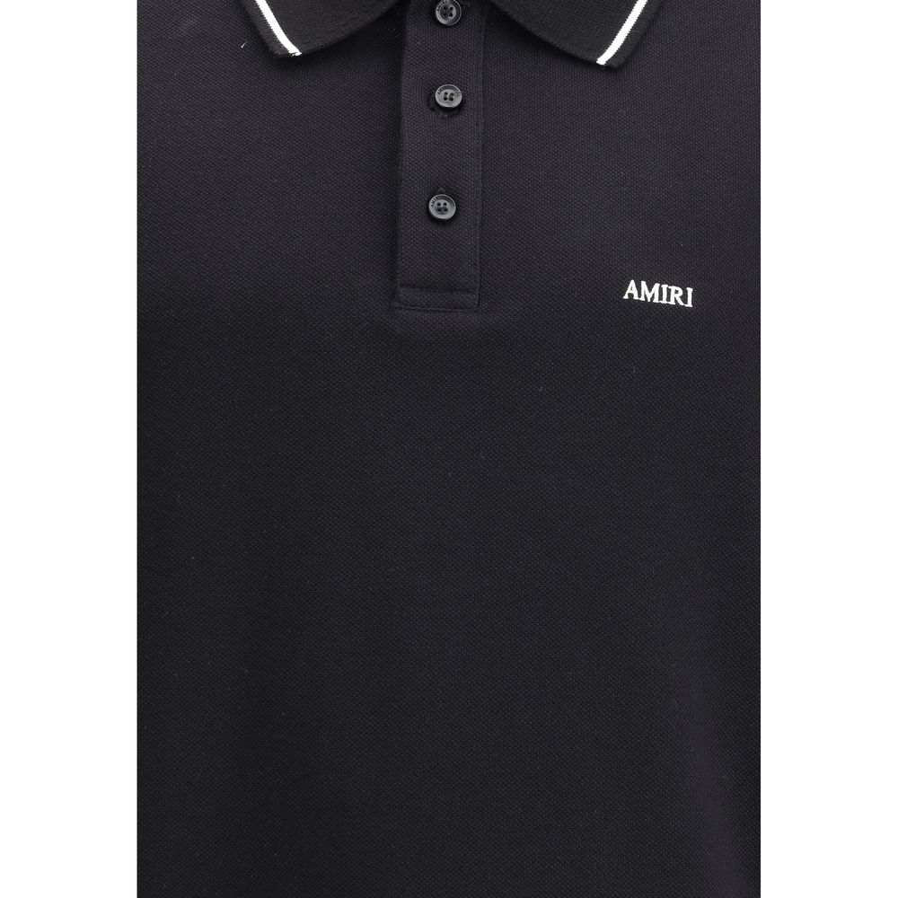 Amiri Black Cotton Polo T-Shirt