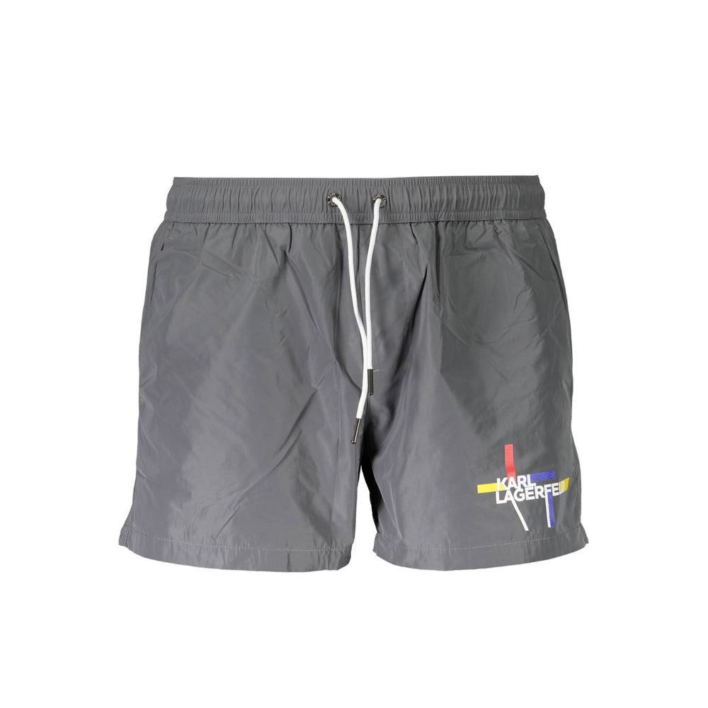 Karl Lagerfeld Grigio Polyester Men Swim Boxer