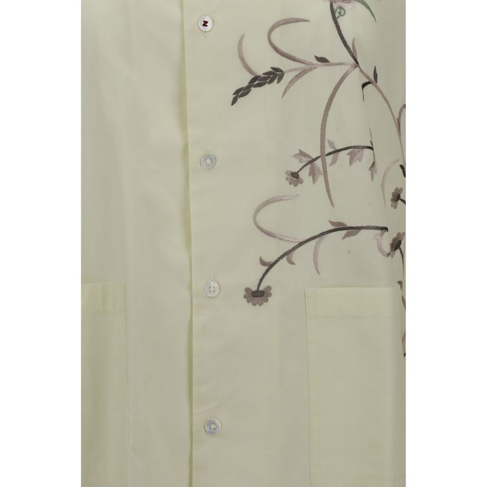 Baziszt Yellow Cotton Pattern Shirt