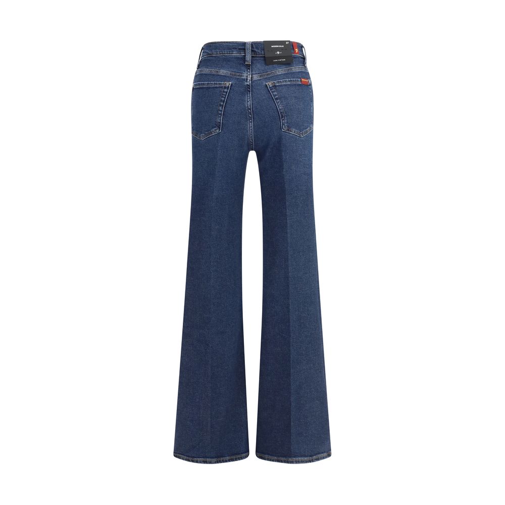 7FOR Blaue ausgestellte Jeans aus Baumwolle